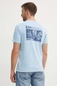 United Colors of Benetton t-shirt bawełniany niebieski 3F98U1092