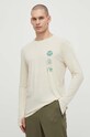 Quiksilver longsleeve pentru alergare Coastal print bej EQYKT04312