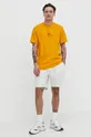Bombažna kratka majica Quiksilver rumena