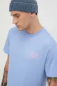 голубой Хлопковая футболка Quiksilver
