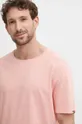 roza Kratka majica s primesjo lanu Tommy Hilfiger