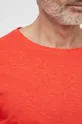 czerwony Tommy Hilfiger t-shirt z domieszką lnu