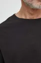 czarny Tommy Hilfiger t-shirt z domieszką lnu