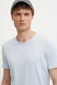 Sisley tricou din bumbac albastru 3WF0S101K