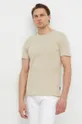 beżowy Sisley t-shirt bawełniany Męski
