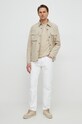 Sisley t-shirt bawełniany 3WF0S101K beżowy SS25