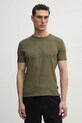 Sisley tricou din bumbac uni verde 3WF0S101K