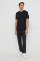 Sisley t-shirt bawełniany 3WF0S1009 czarny SS25
