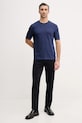 Pamučna majica Sisley 3I1XS101J mornarsko plava AW25