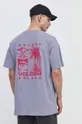 μωβ Βαμβακερό μπλουζάκι Volcom