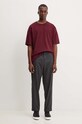American Vintage tricou din bumbac MFIZ02AE24 burgundia AW24