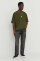 Bavlnené tričko American Vintage T-SHIRT ML COL ROND zelená