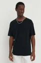 czarny American Vintage t-shirt bawełniany TEE SHIRT MC COL ROND Męski