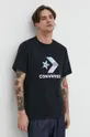 czarny Converse t-shirt bawełniany Męski