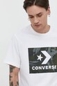 Bavlněné tričko Converse bílá 10026575.A02