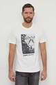 Хлопковая футболка Desigual бежевый 24SMTK08