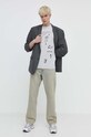 Desigual tricou din bumbac JAVIER 24SMTK43 gri SS24