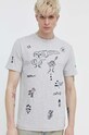 Desigual tricou din bumbac JAVIER gri 24SMTK43