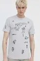 szary Desigual t-shirt bawełniany JAVIER