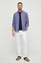 Sisley t-shirt bawełniany 3L5YS103G granatowy SS24