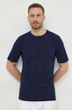 Sisley t-shirt bawełniany granatowy 3L5YS103G
