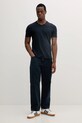 Sisley t-shirt bawełniany 3WF0S4001 granatowy SS25