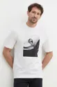 beżowy Sisley t-shirt bawełniany