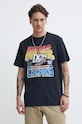 DC t-shirt bawełniany The Champs czarny ADYZT05343
