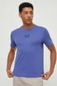 niebieski EA7 Emporio Armani t-shirt bawełniany