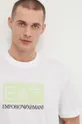biały EA7 Emporio Armani t-shirt bawełniany