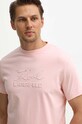 Karl Lagerfeld t-shirt bawełniany różowy 542225.755030