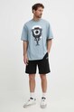 Karl Lagerfeld t-shirt bawełniany Dour Darcel X Karl 542270.755098 niebieski SS24