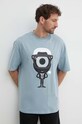 Karl Lagerfeld t-shirt bawełniany Dour Darcel X Karl niebieski 542270.755098
