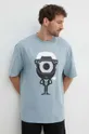 Karl Lagerfeld t-shirt bawełniany Dour Darcel X Karl niebieski 542270.755098