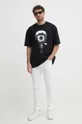 Karl Lagerfeld t-shirt bawełniany Dour Darcel X Karl czarny