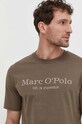 Marc O'Polo t-shirt bawełniany brązowy 423201251052