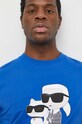 Karl Lagerfeld t-shirt bawełniany niebieski 542241.755061