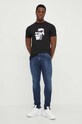 Karl Lagerfeld t-shirt bawełniany 542241.755061 czarny SS24