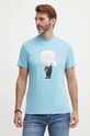 Karl Lagerfeld tricou din bumbac albastru 542251.755071