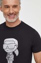 Karl Lagerfeld t-shirt bawełniany czarny 542241.755425