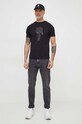 Bavlnené tričko Karl Lagerfeld 542241.755425 čierna SS24