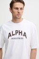 Alpha Industries tricou din bumbac College alb 146501