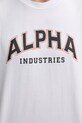 Alpha Industries tricou din bumbac College 146501 alb