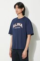 Бавовняна футболка Alpha Industries College темно-синій 146501