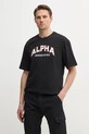 Alpha Industries tricou din bumbac College negru 146501