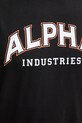 Alpha Industries tricou din bumbac College 146501 negru