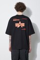 Ρούχα Βαμβακερό μπλουζάκι Alpha Industries Logo BP 146507 μαύρο