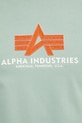 Bavlnené tričko Alpha Industries Basic Rubber zelená 100501RB