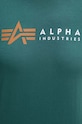 Βαμβακερό μπλουζάκι Alpha Industries Label 118502 πράσινο