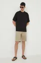 Calvin Klein t-shirt z domieszką jedwabiu czarny